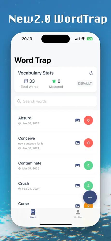IELTS WordTrap vocabulary learning interface